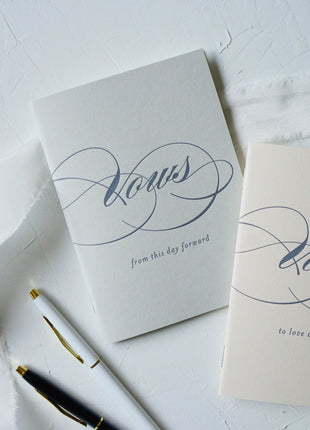 Letterpress Wedding Vow Books (Set of 2)